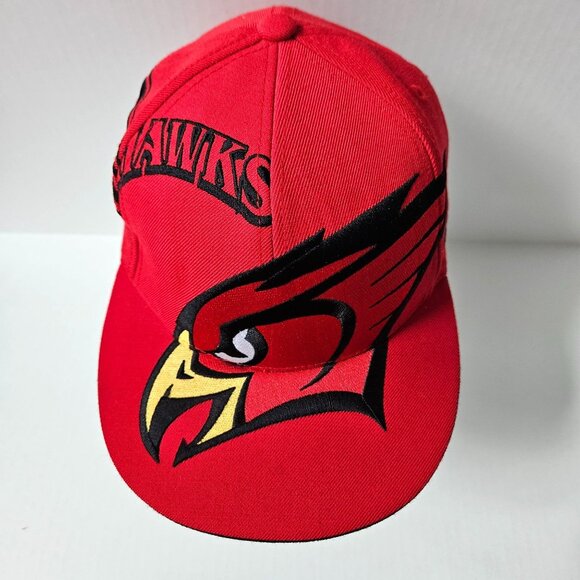 Atlanta Hawks Hat Cap Mens Fitted 7 3/8" Big Embroidered Logo Red Wool Adidas - Picture 3 of 13